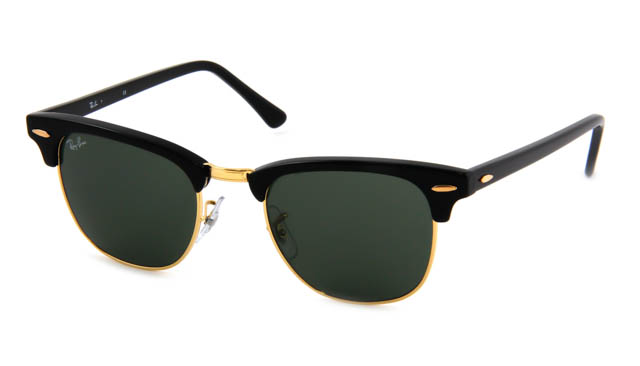 Zonneleesbril Ray-Ban Clubmaster RB3016-W0365-49 zwart/goud